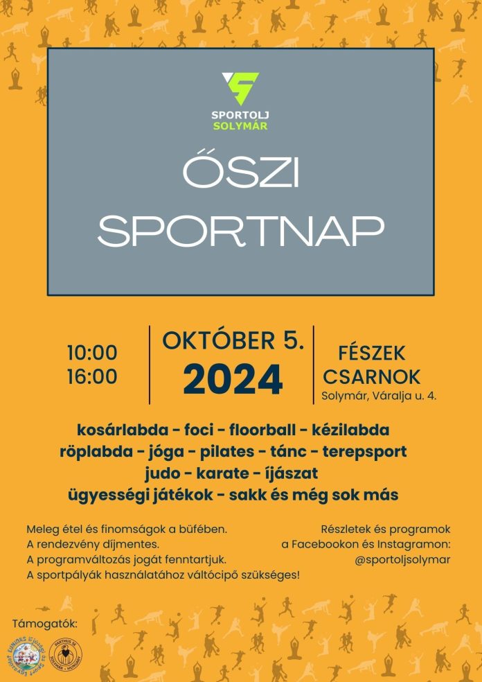 Illusztráció: Sportolj Solymár Ősszel szervezői plakát