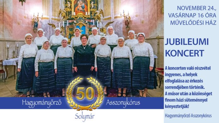 50 éves jubileumi koncerttel ünnepel az Asszonykórus