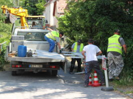 Ideiglenes útlezárás a Dózsa György utca alján