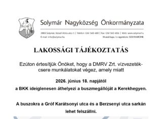 Június 18-tól ideiglenesen áthelyezik a buszmegállót Kerekhegyen