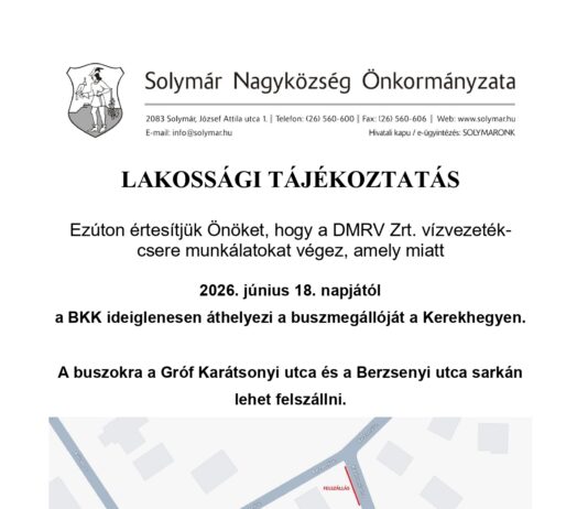 Június 18-tól ideiglenesen áthelyezik a buszmegállót Kerekhegyen